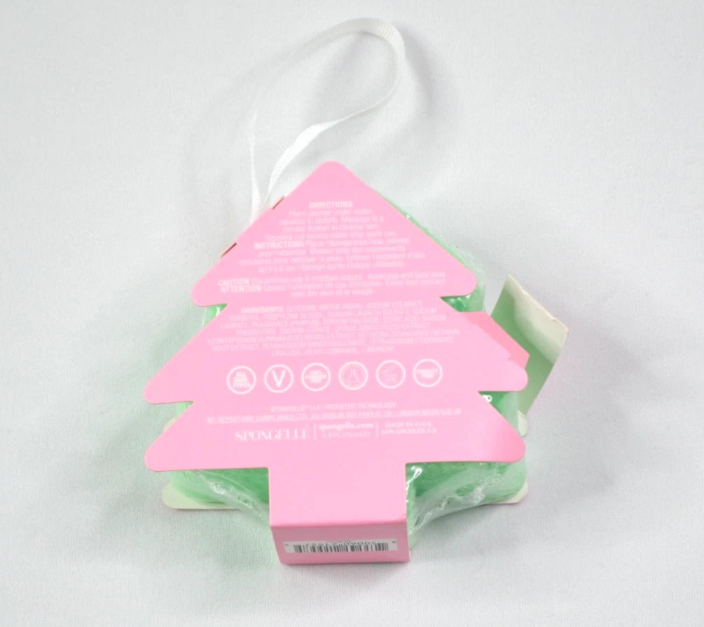 Spongelle Jolly Twinkling Holly Tree Ornament Body Wash Buffer 7+ Uses