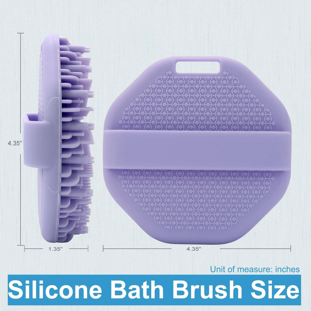 Silicone Body Scrubber - Exfoliating Shower Brush with Anti-Slip Handle