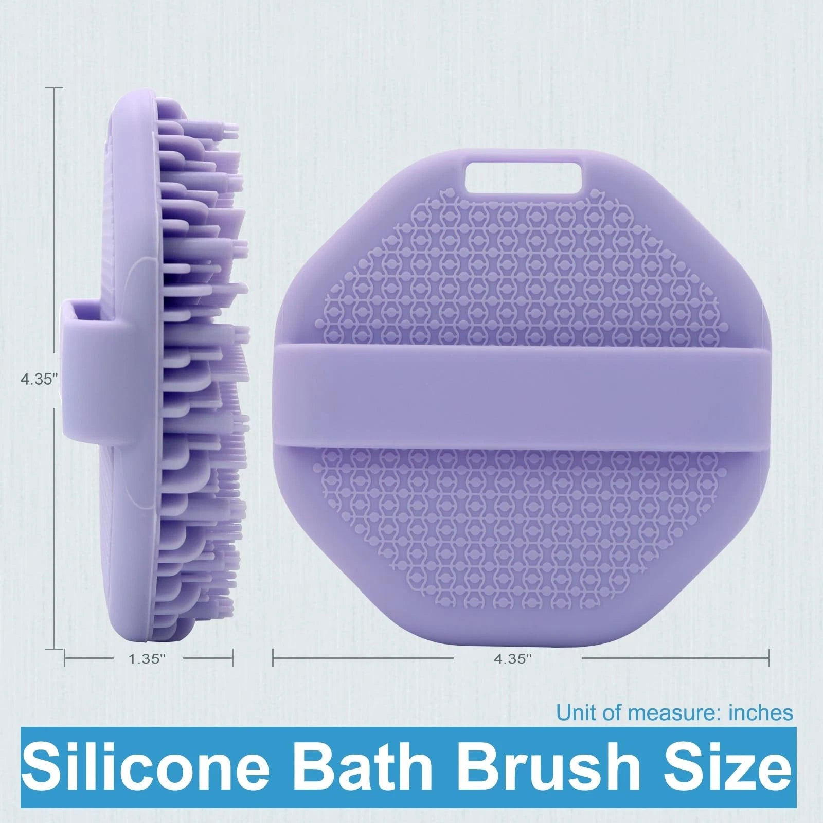 Silicone Body Scrubber - Exfoliating Shower Brush with Anti-Slip Handle