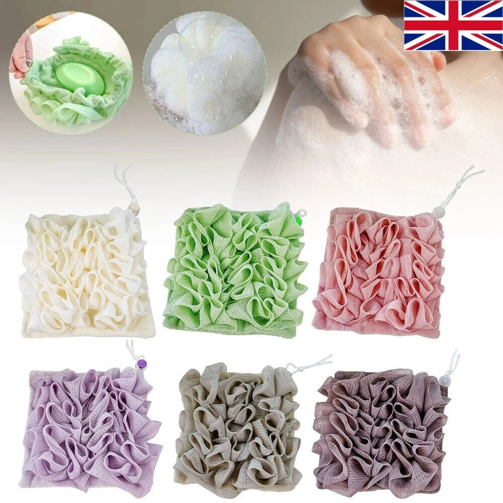 Exfoliating Large Body Scrubber Sponge Brush Puff Bath Loofah Mesh Shower-Flower