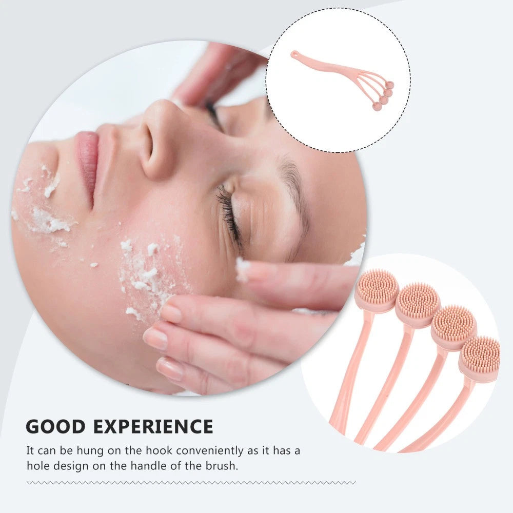 5 Pieces Exfoliating Bath Brush Shower Back Scrubber Long Handle for Body