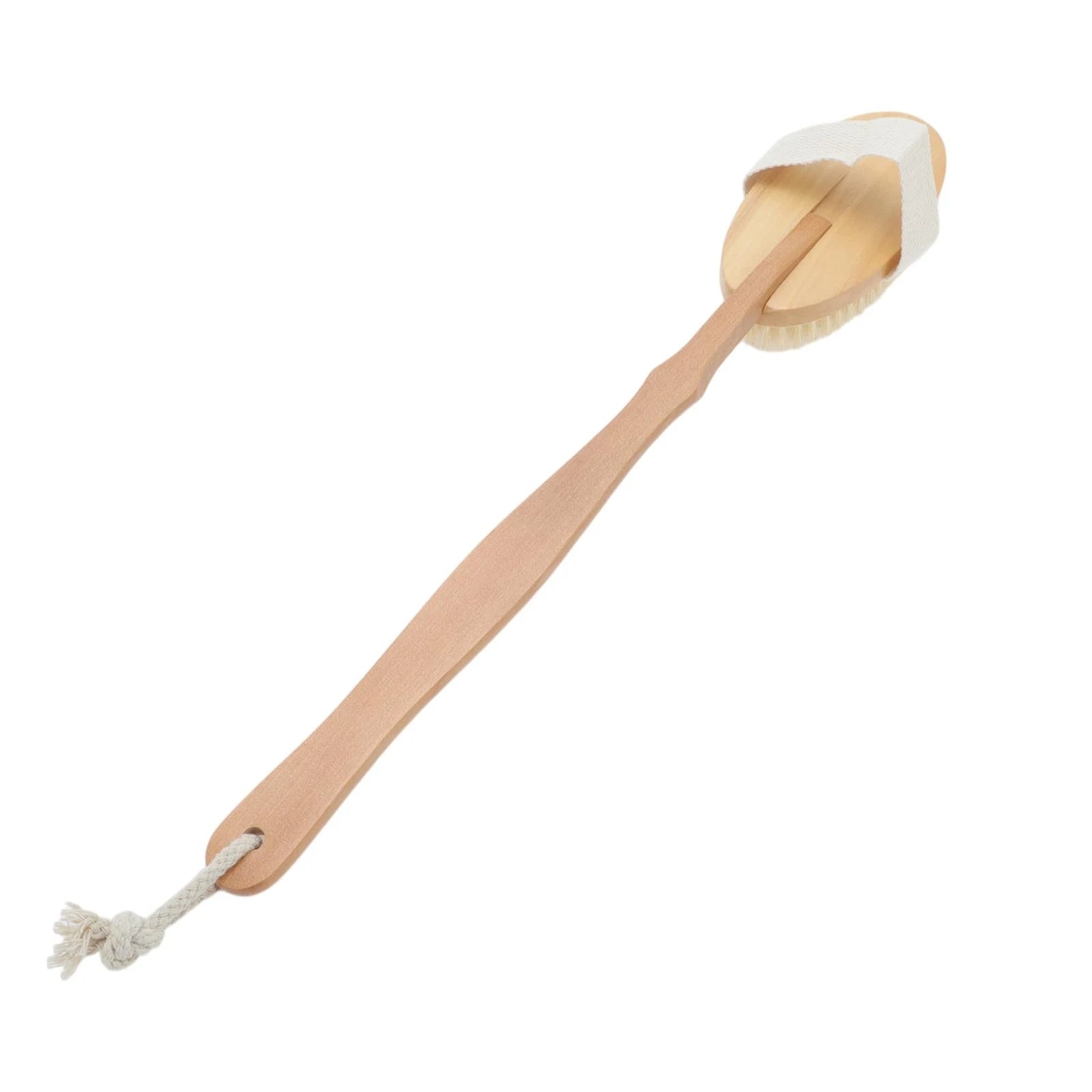 Dry Brushing Body Brush Wooden Long Handle Back Scrubber for Shower Bath