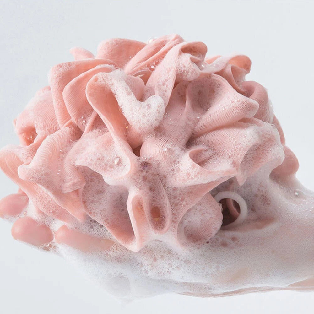 Exfoliating Large Body Scrubber Sponge Brush Puff Bath Loofah Mesh Shower-Flower