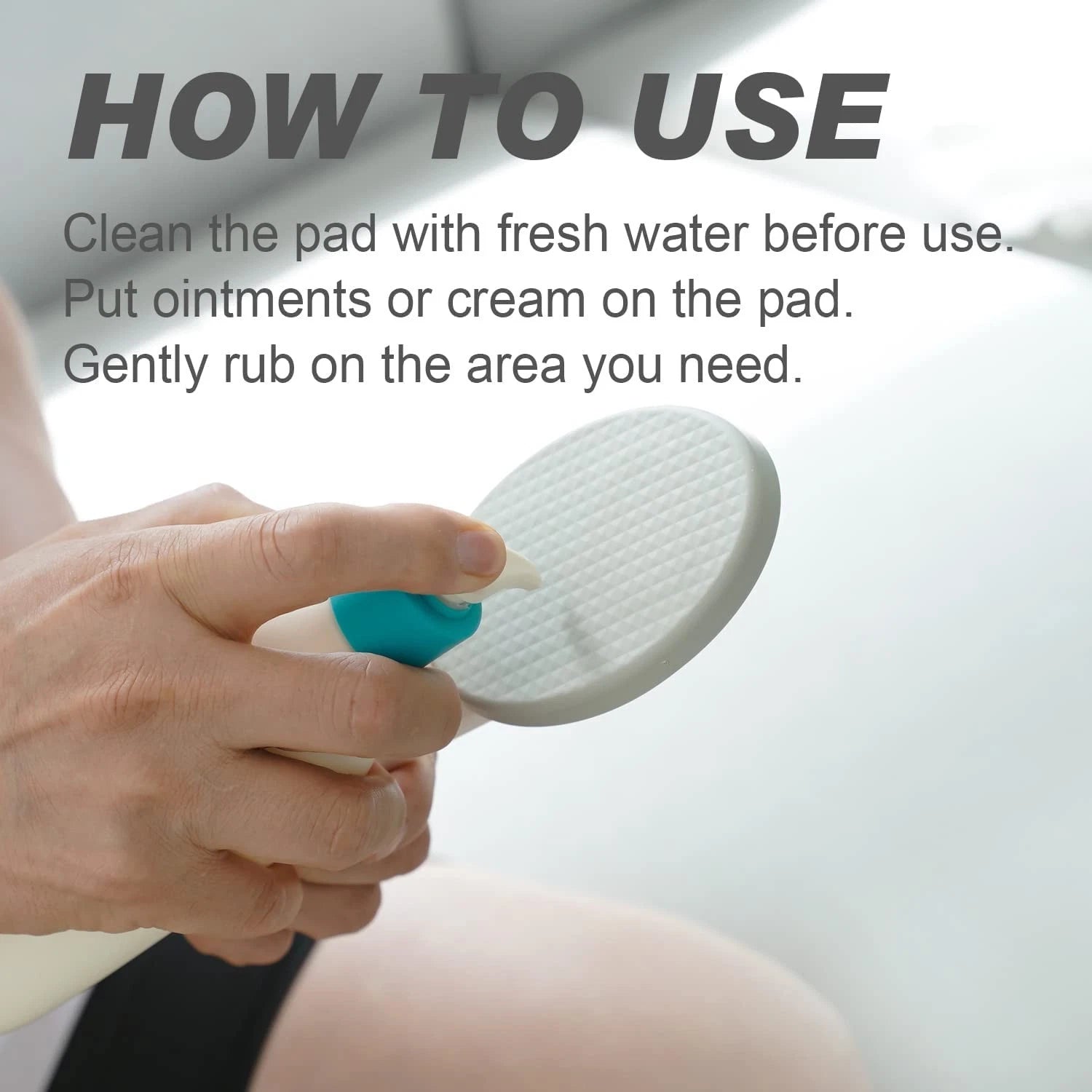 Lotion Applicator for Back 19" Long Handle Massage Tool with Pads