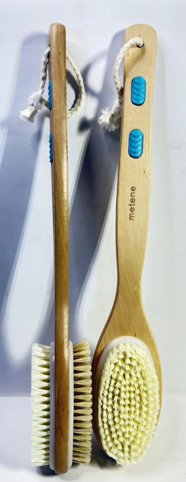 2-Pack Long Handle Body Brush Bamboo Dual-Sided Back Scrubber Shower Bath Spa