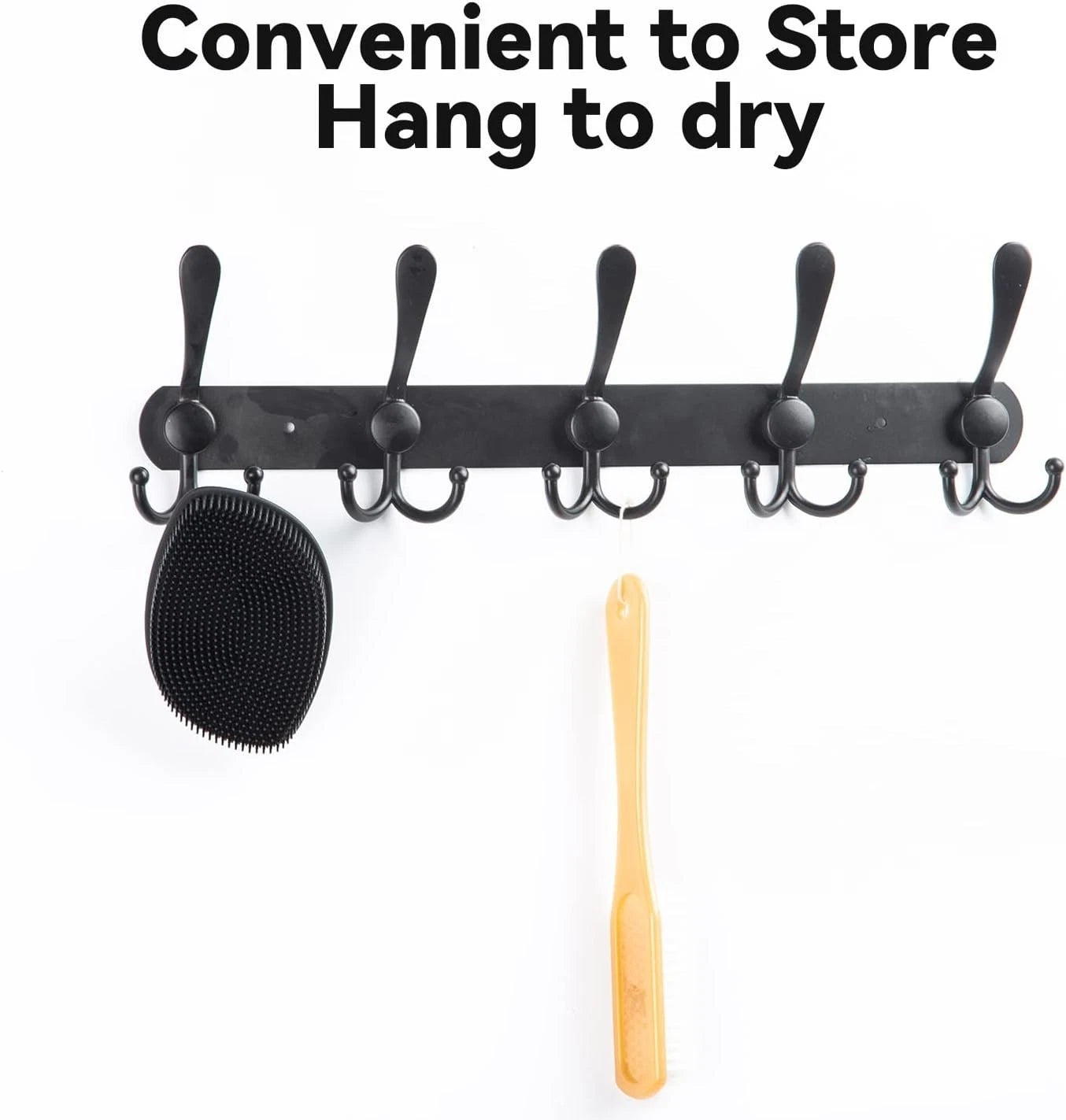 Silicone Body Scrubber Flat Shower Brush Gentle Exfoliating and Massage,Long Bri