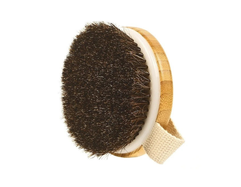 Engrave logo-Horse hair brush bamboo handle bath brush body brush dry brush gift