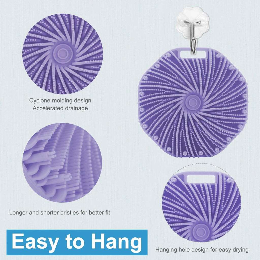 Silicone Body Scrubber - Exfoliating Shower Brush with Anti-Slip Handle