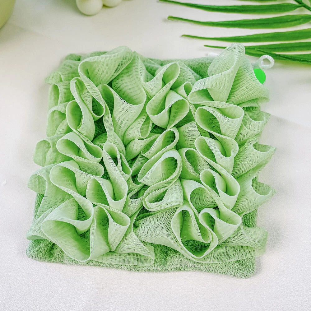 Exfoliating Large Body Scrubber Sponge Brush Puff Bath Loofah Mesh Shower-Flower