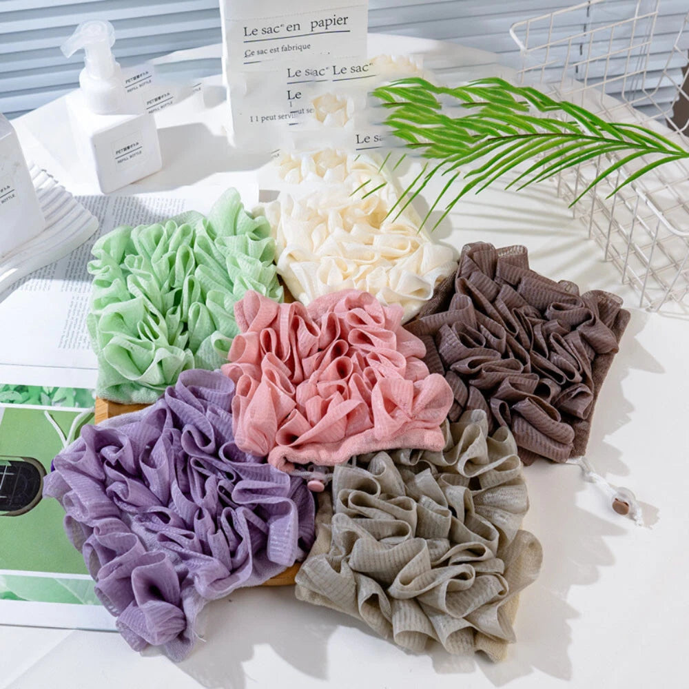 Exfoliating Large Body Scrubber Sponge Brush Puff Bath Loofah Mesh Shower-Flower