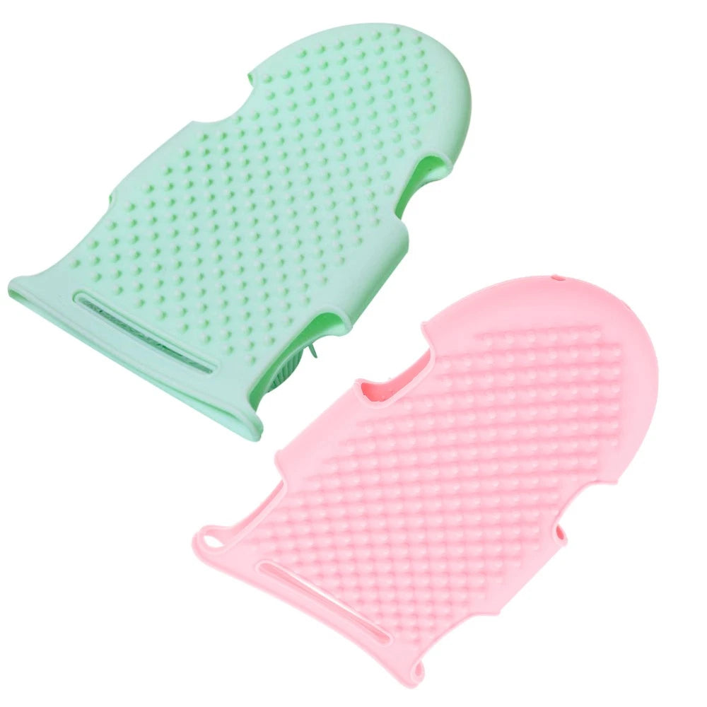 2 Pcs Bath Brush Child Soft Silicone Body Scrubber Portable Loofah