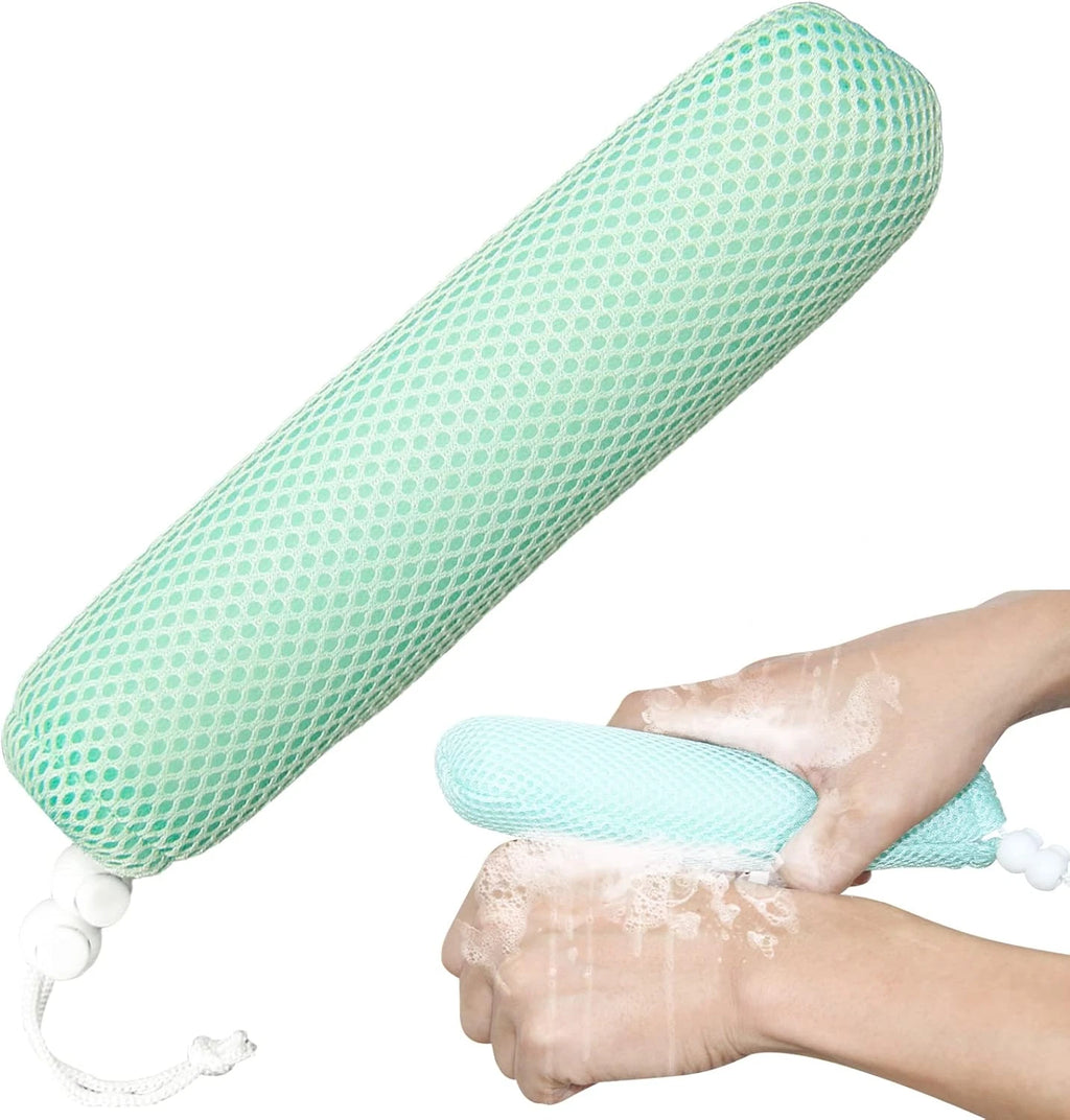 Bath Brush Head with Sponge,Back Scrubber Bath Mesh Bath Body Brush Head for Eld