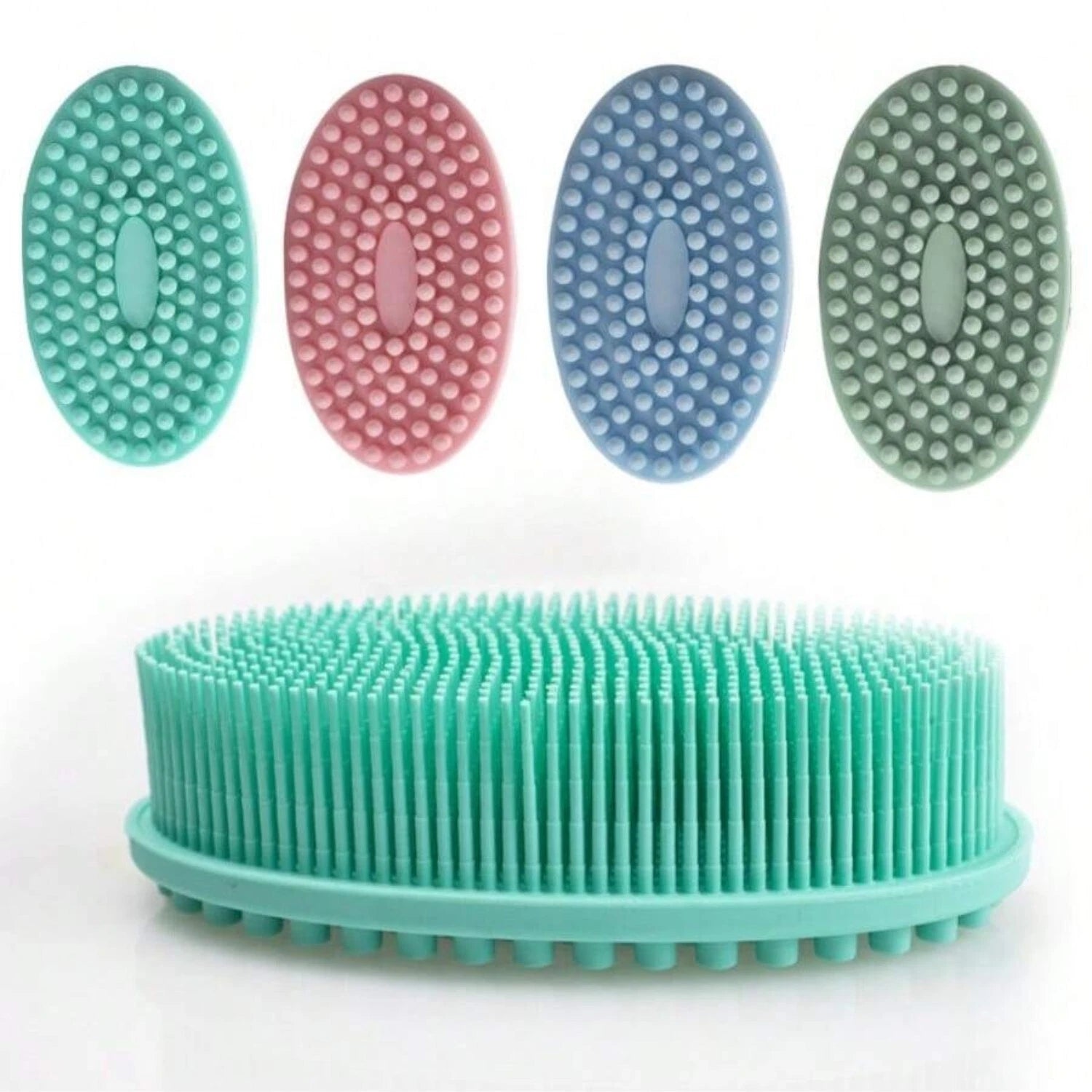 Silicone Body Brush Bath Brush Back Scrubber Easy Handle Bath Shower Brush