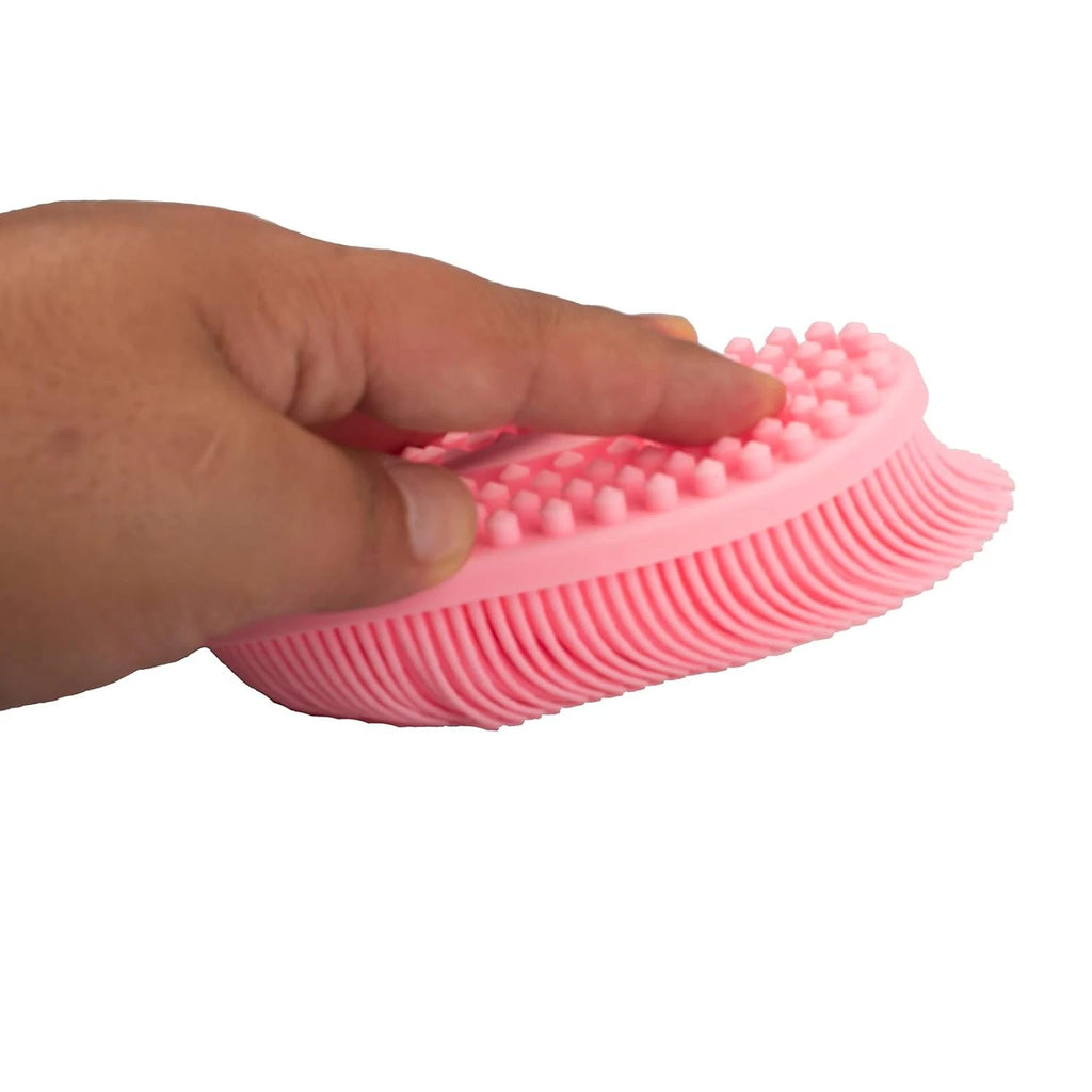 Exfoliating Silicone Body Scrubber, Easy to Clean, Eco Friendly (Pink)
