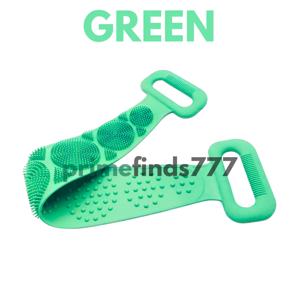 Silicone Bath Body Scrub Brush - Exfoliating Bath Belt, Cleaning Back Towel