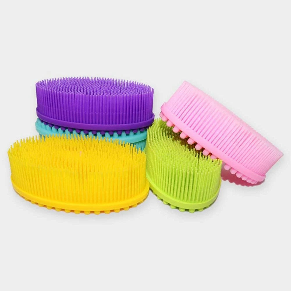 1PC Silicone Body Hair Shampoo Brush Scalp Shower Brush PVC Bathing Brush New