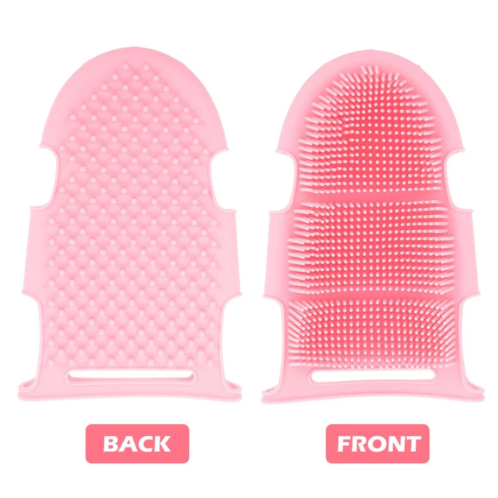 2 Pcs Bath Brush Child Soft Silicone Body Scrubber Portable Loofah