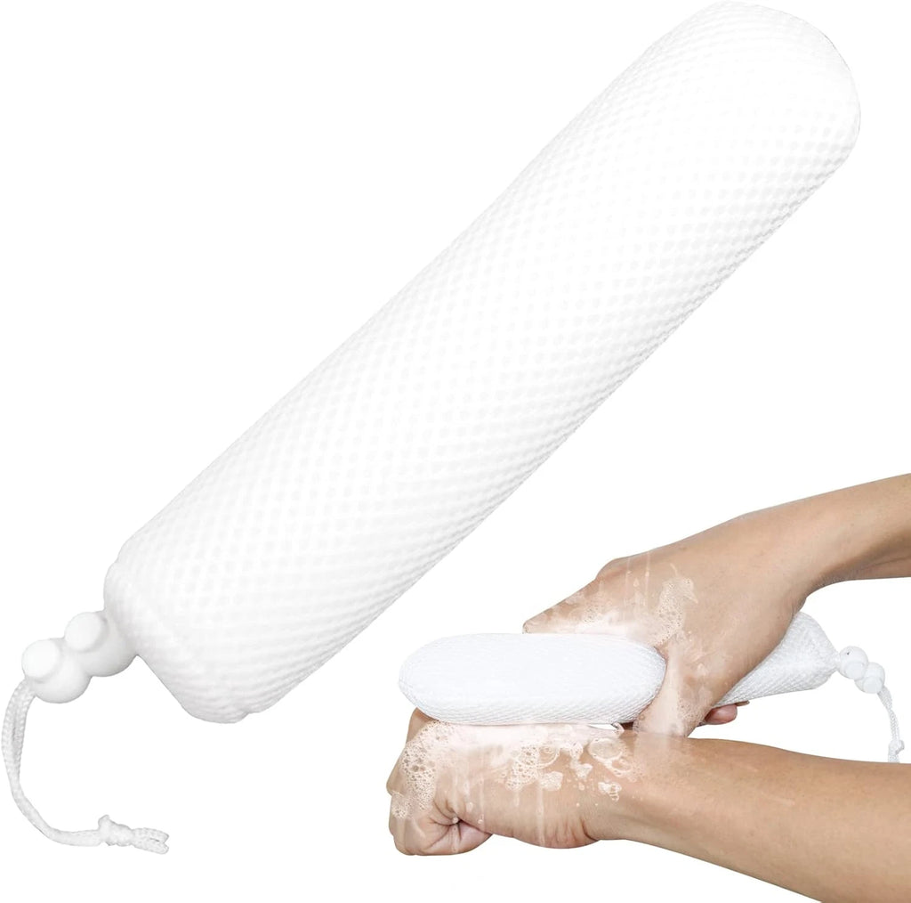 Bath Brush Head with Sponge,Back Scrubber Bath Mesh Bath Body Brush Head for Eld