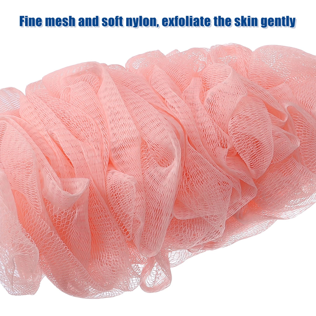 2 Pcs Body Bath Scrubber Loofah Shower with Long Handle PP Mesh