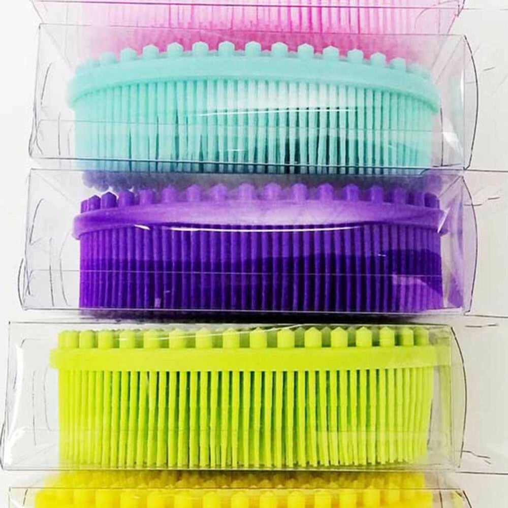 1PC Silicone Body Hair Shampoo Brush Scalp Shower Brush PVC Bathing Brush New