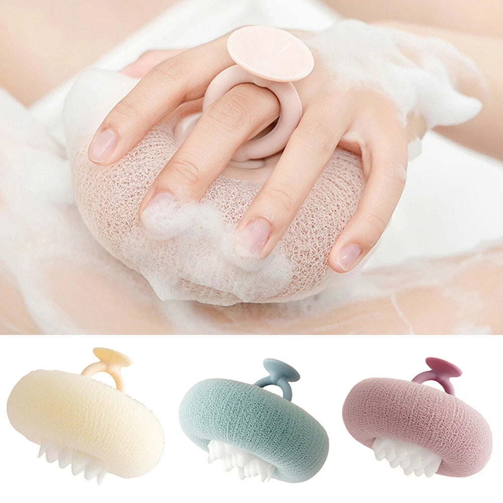 Sunflower Bath Puff Ball Super Soft Shower Exfoliating Towel with Suction Cup