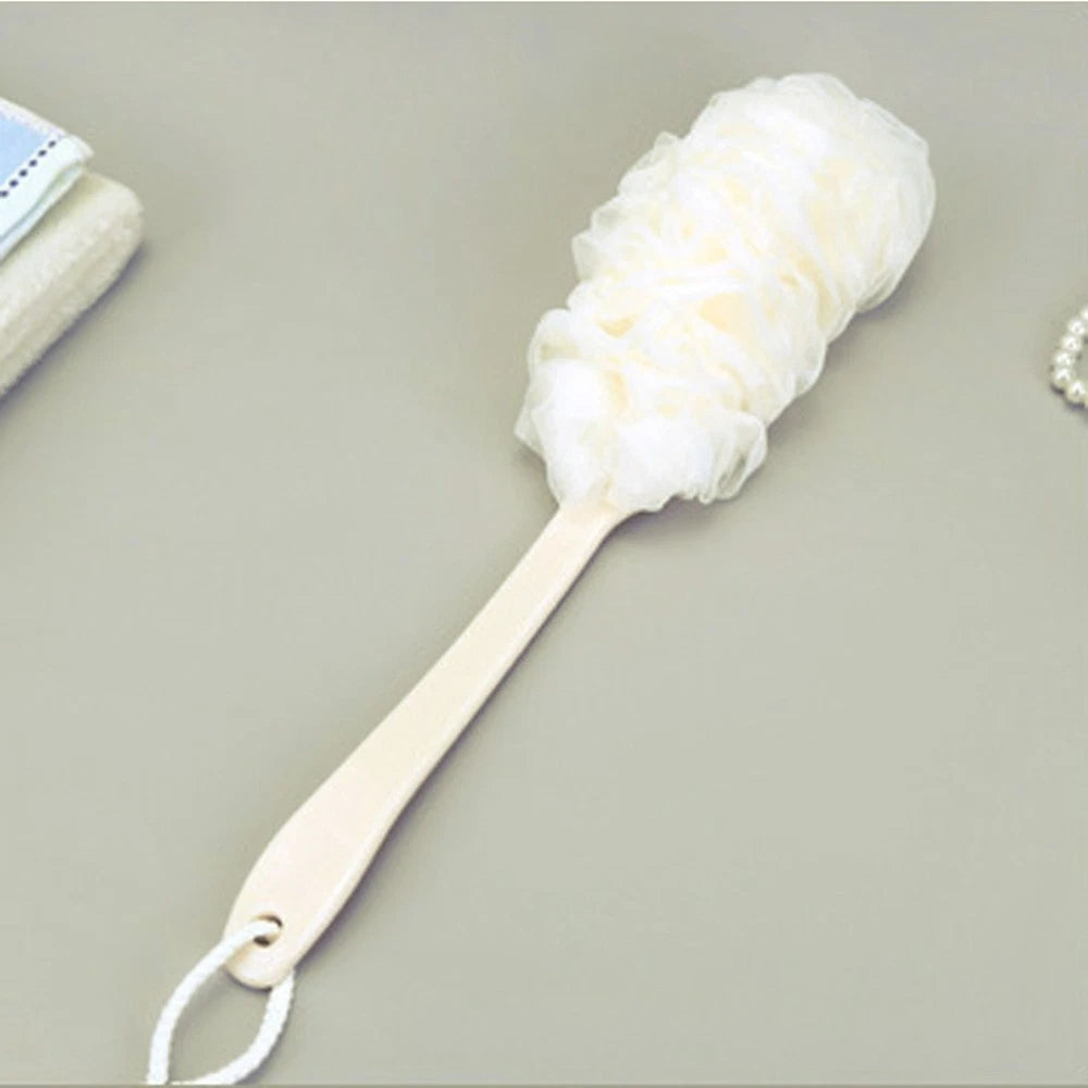 2 Pcs Rub The Back Bath Flowers Body Scrubber with Extending Handle Brush