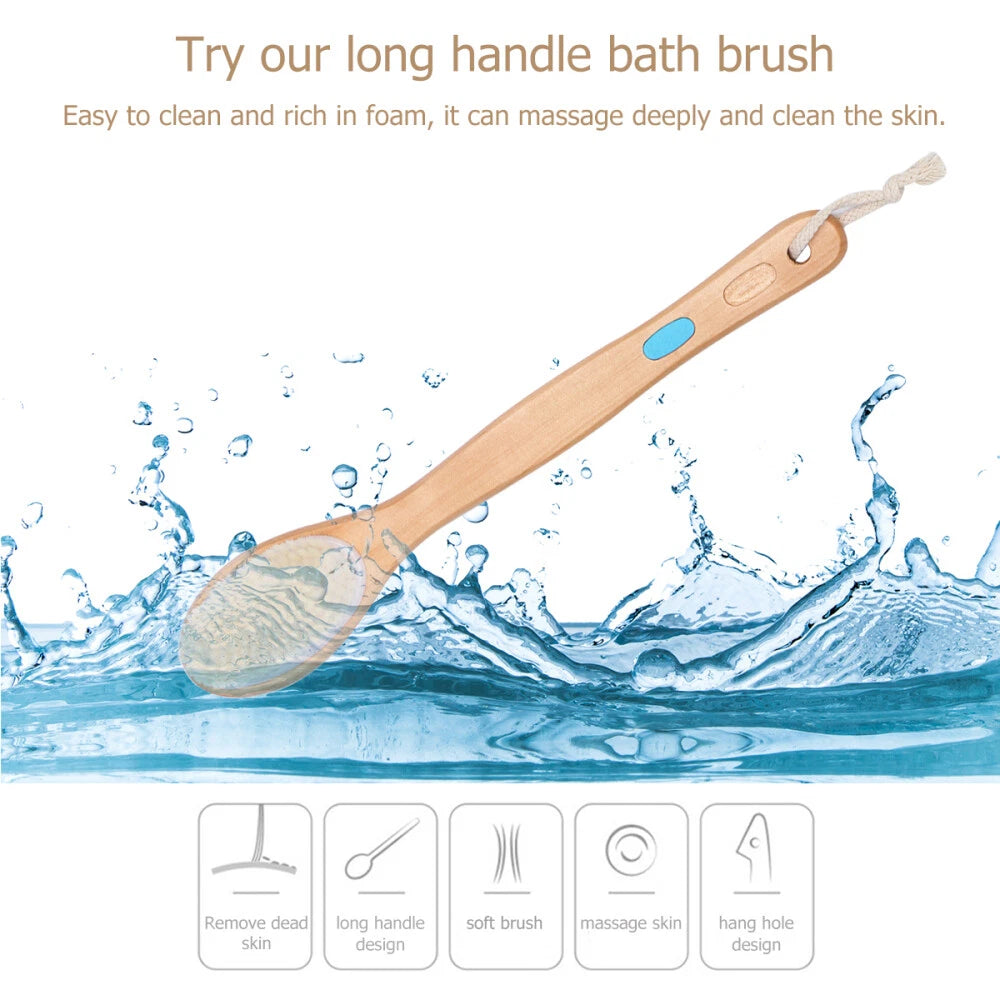 Massage Bath Brush Body Shower Scrubber Antiskid Silicone Hard Bristle