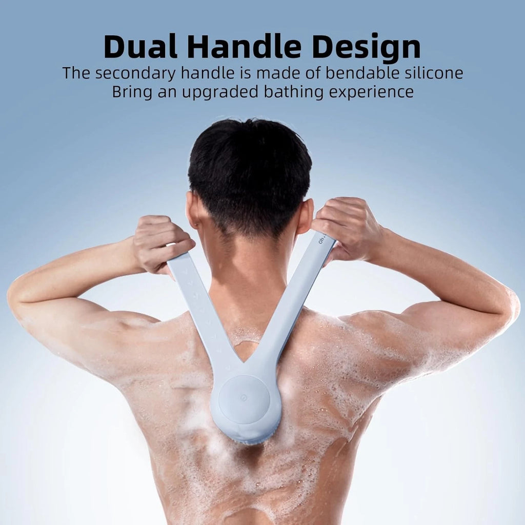 Luxury Dual Handle Electric Bath Brush with 3 Heads for Exfoliating & Cleansing