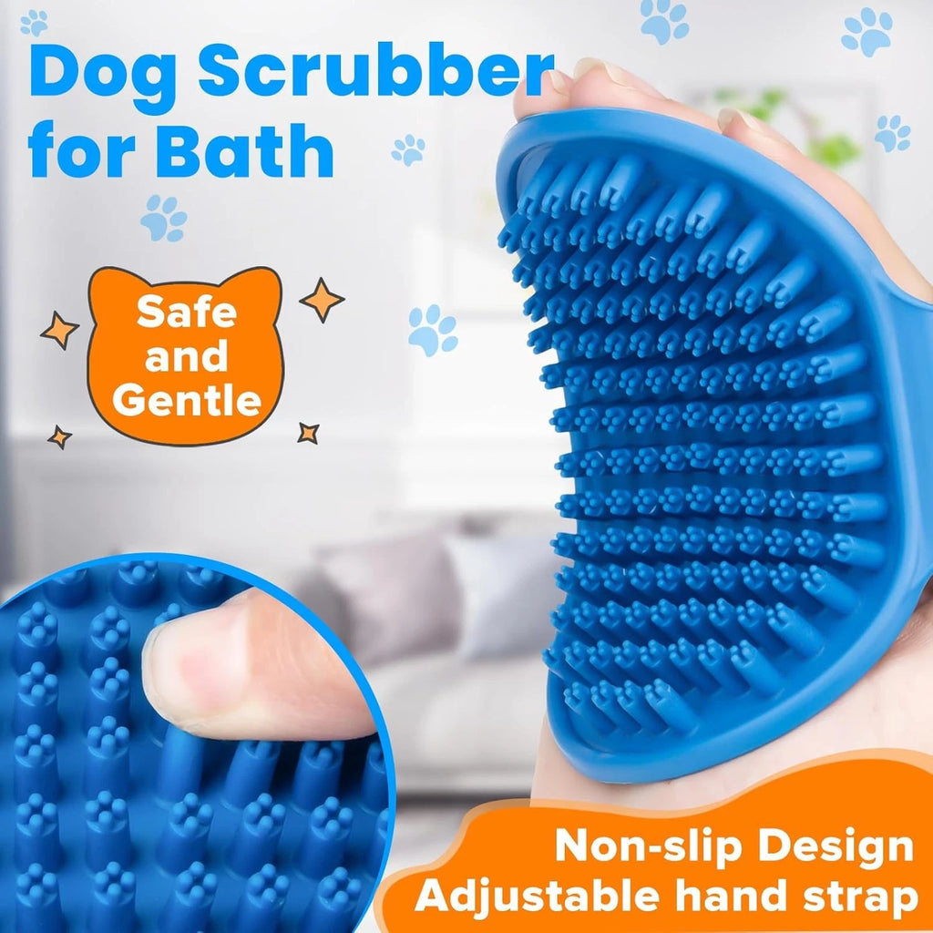 Comotech 3PCS Dog Bath Brush | Shower/Washing with Blue Green