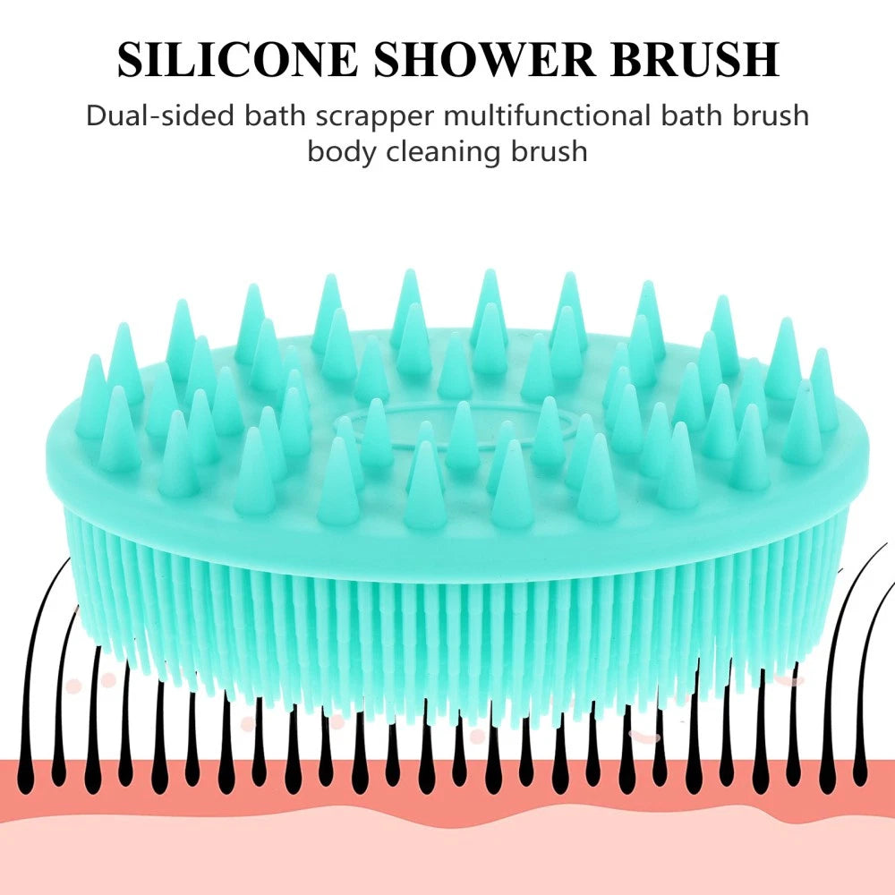 Slicone Back Scrubber Bath Body Brush Shower Brush Scalp Scrubber