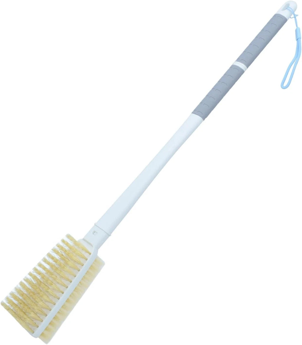 Shower Brush with Soft and Stiff Bristles, 20.5" New Extended Long Handle Back S