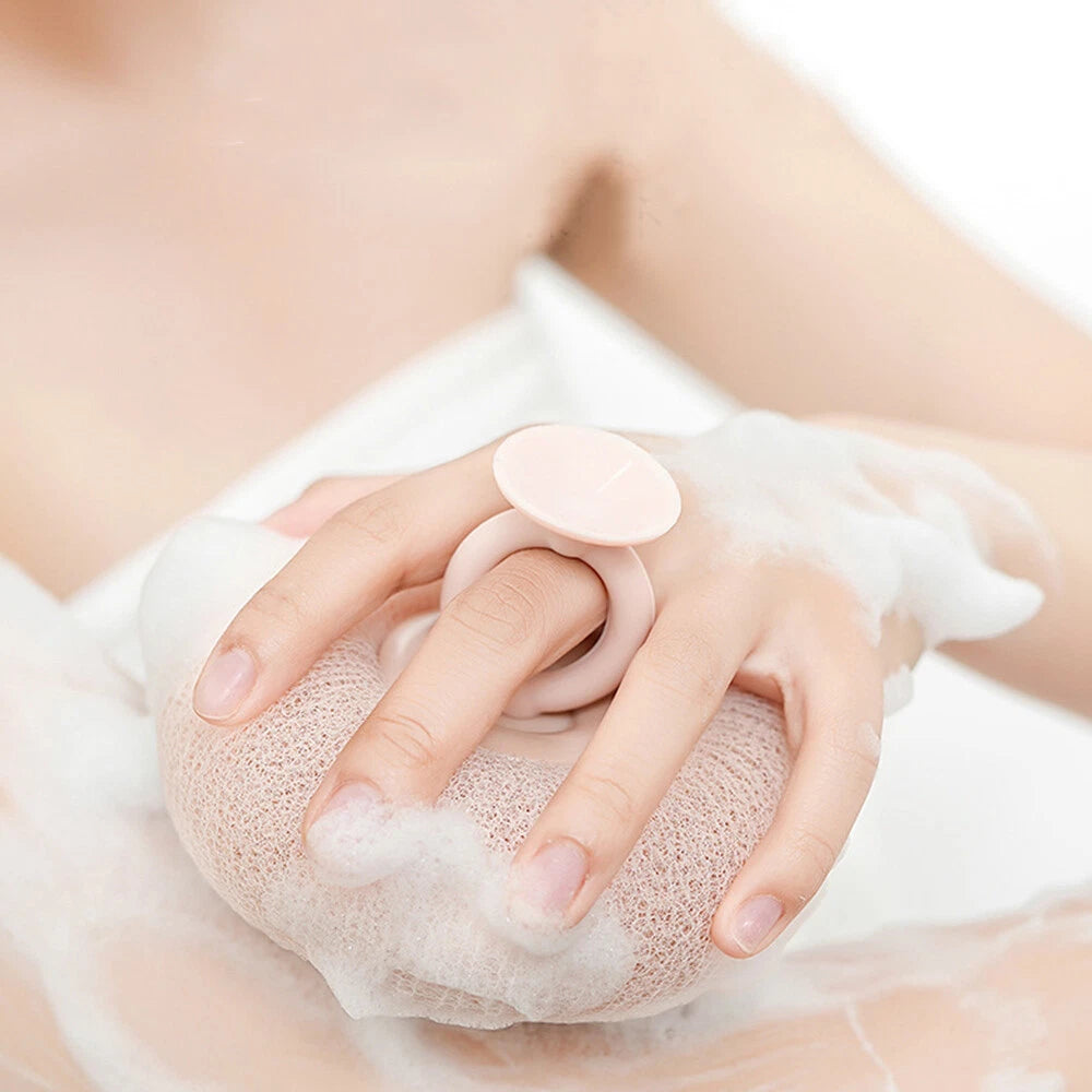 Sunflower Bath Puff Ball Super Soft Shower Exfoliating Towel with Suction Cup