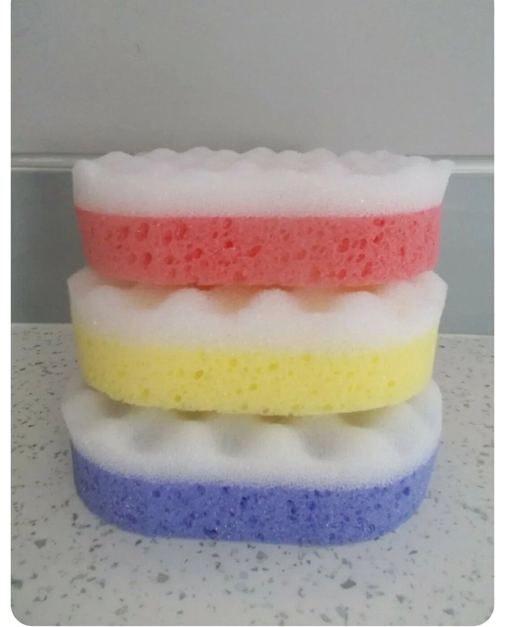 3 Pack Soft Oval Massage Exfoliating Bath Shower Sponge assorted colour Cheap UK