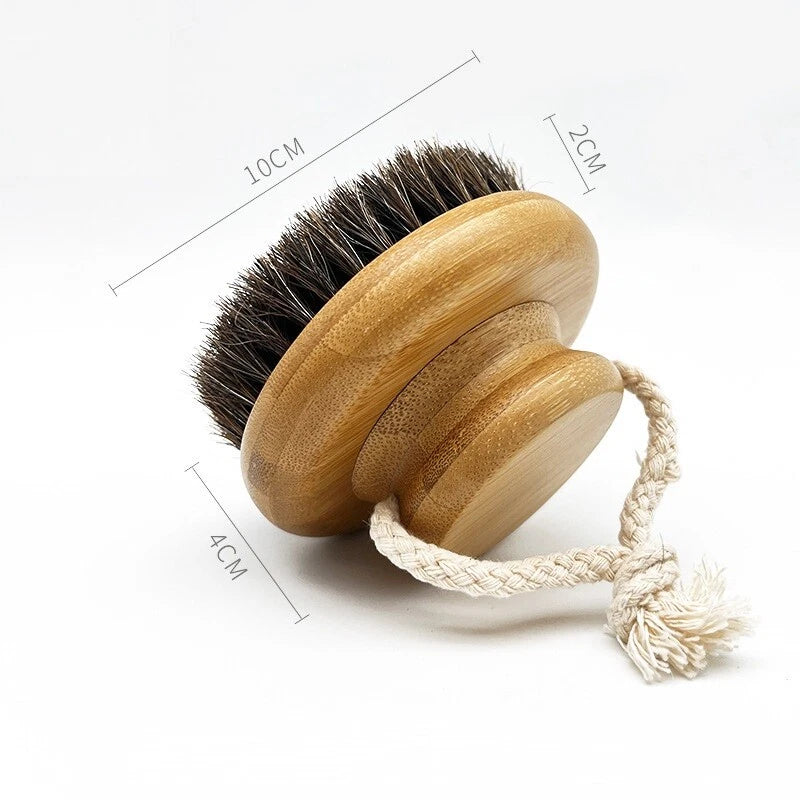 Engrave Logo-Bamboo handle bath brush body brush dry brush clean brush sisal