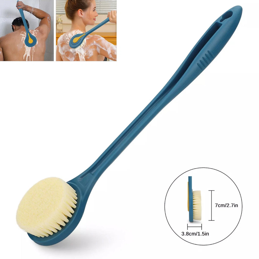14.7" Long Handle Bath Brush Soft Bristle Back Body Skin Shower Washing Scrubber