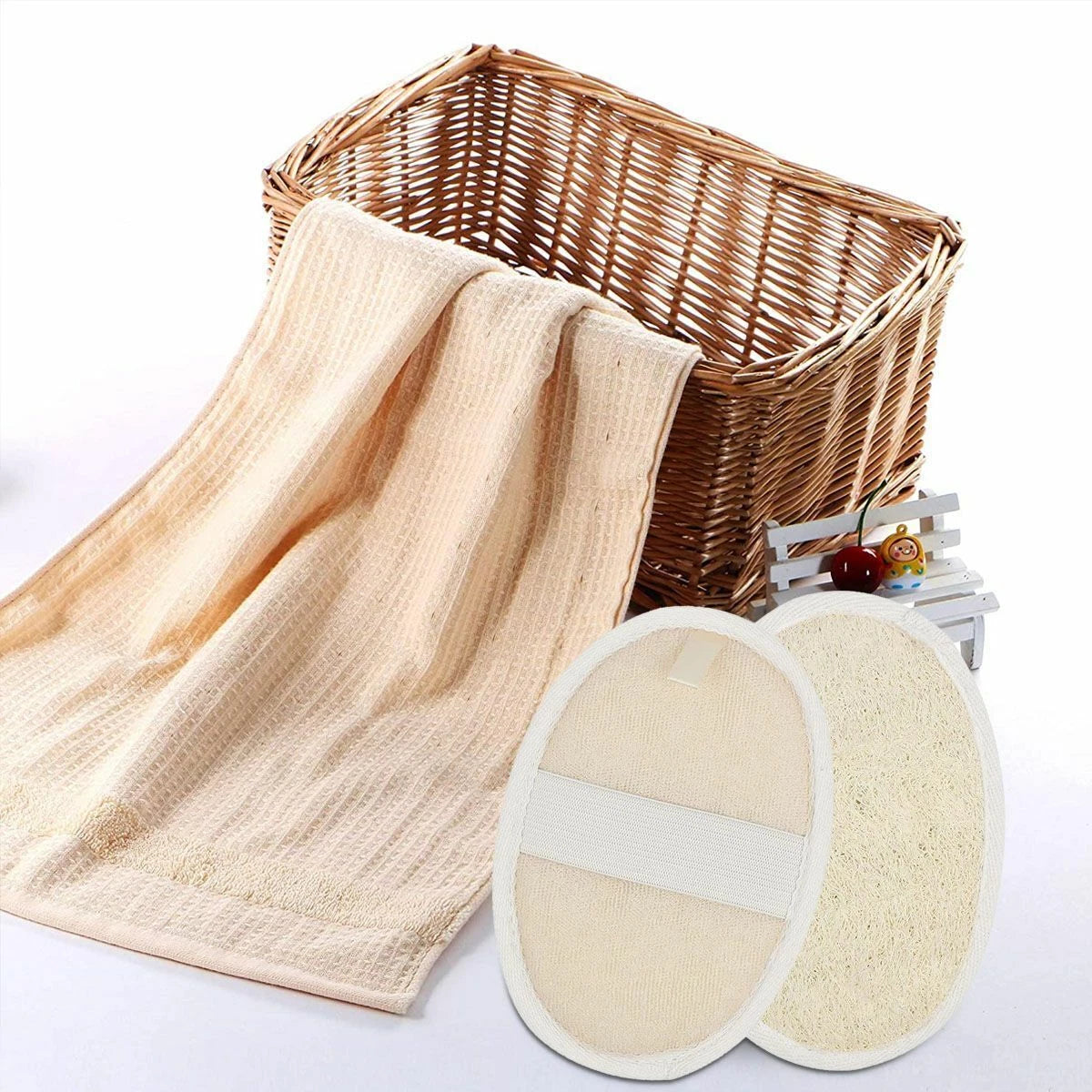 Natural Loofah Luffa Loofa Brush Exfoliating Bath Shower Sponge Body Scrubber