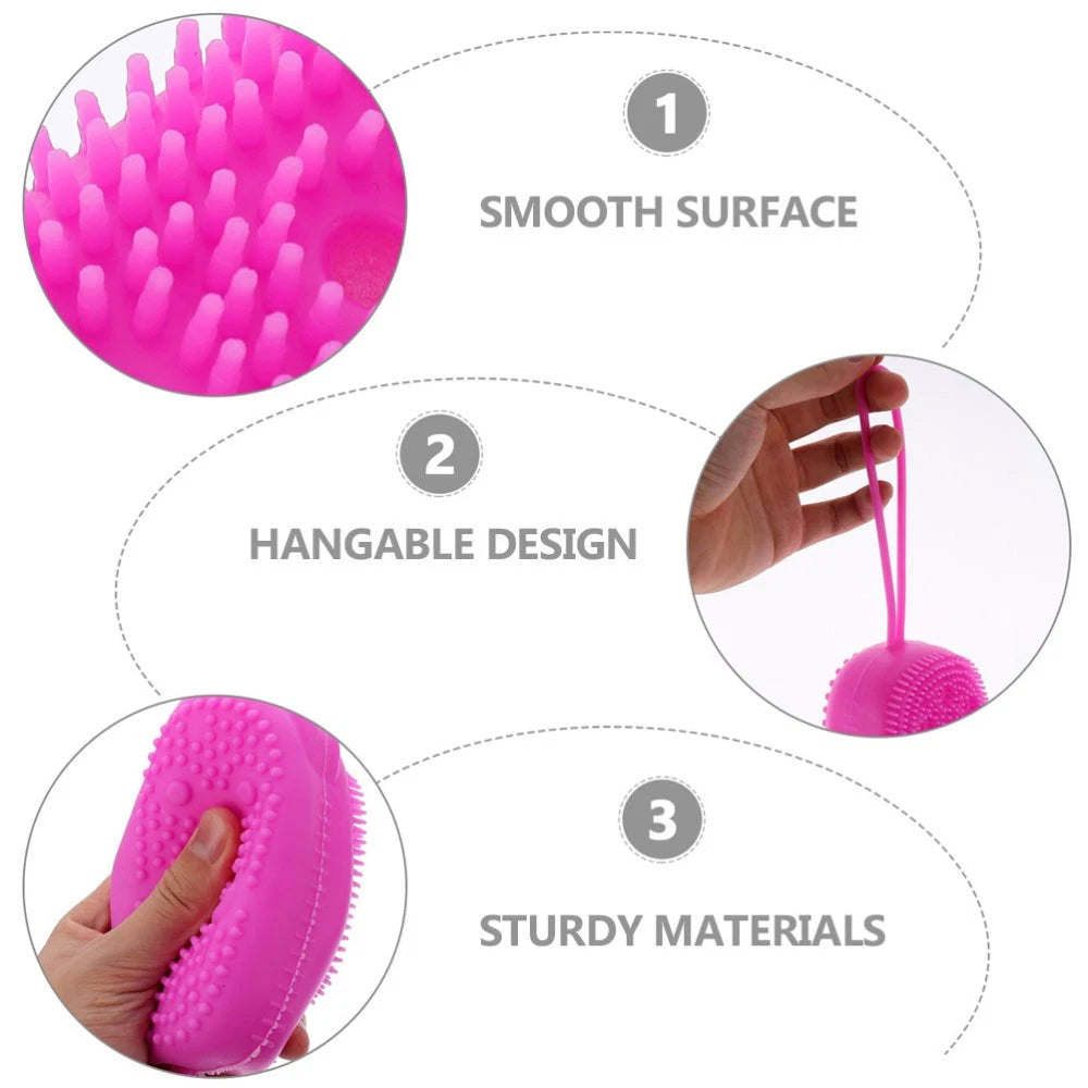 3 Pcs Bath Brush Body Scrubber Exfoliator Silicone Men Shower for