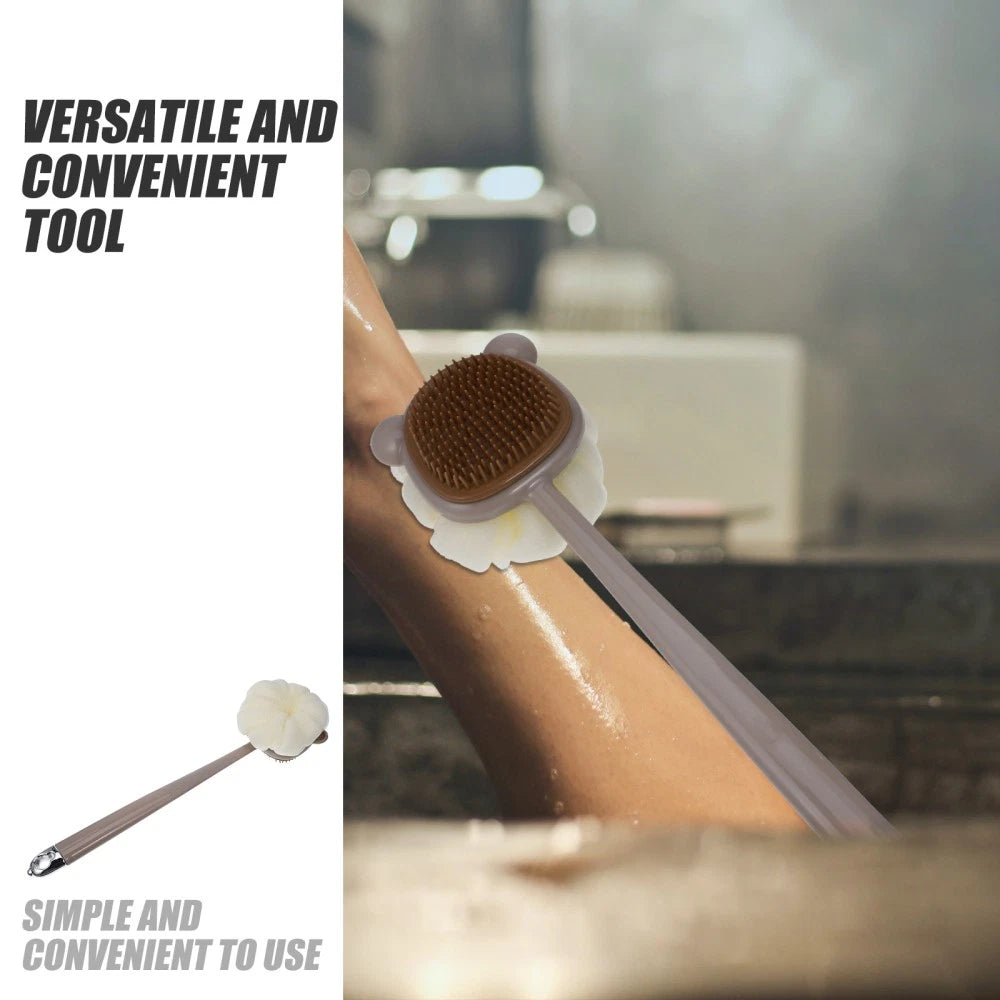 Sided Long Handle Bath Brush Body Scrubber for Shower and Bath