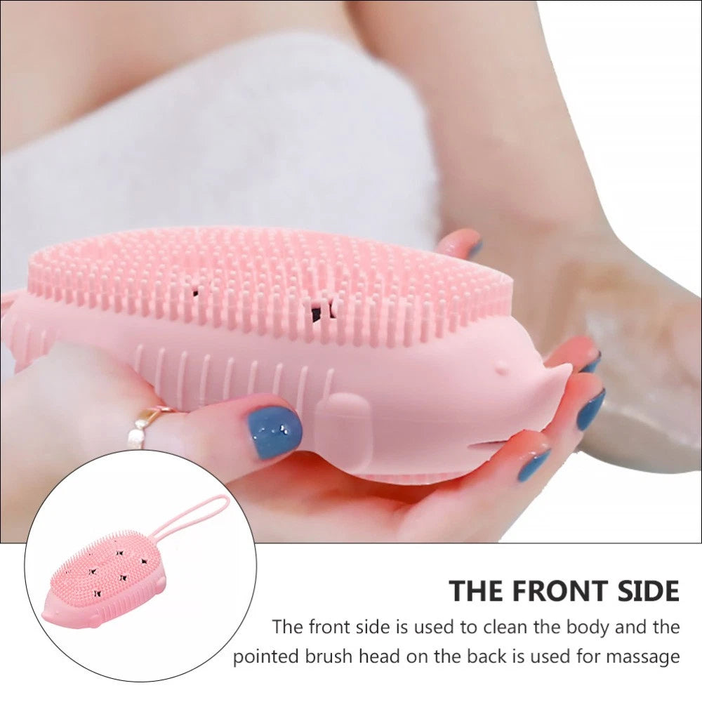 Bath Brush Body Silicone Scrubber Shower Child Portable Bathroom for Bathing