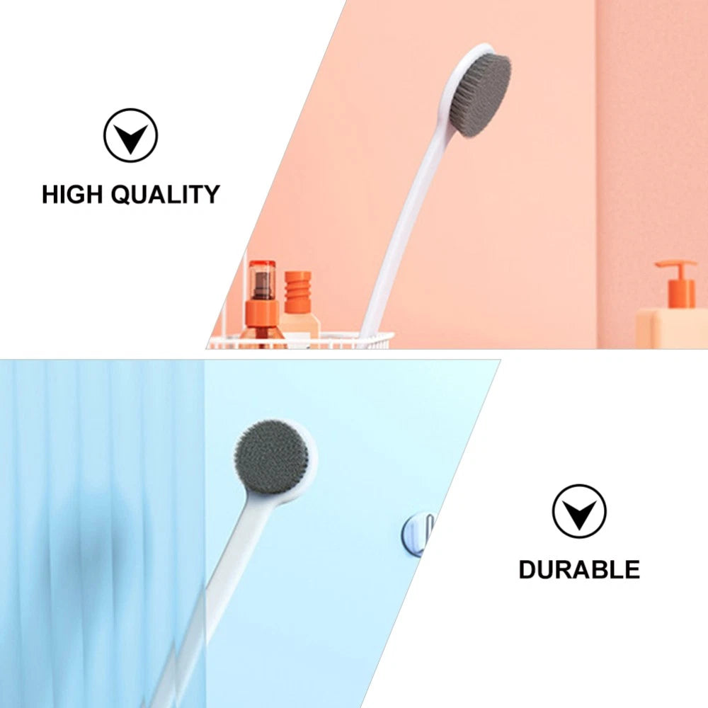 2 Pcs Bath Brush Shower Scrubber for Body Long-handled Back Cleaning Scrubbers
