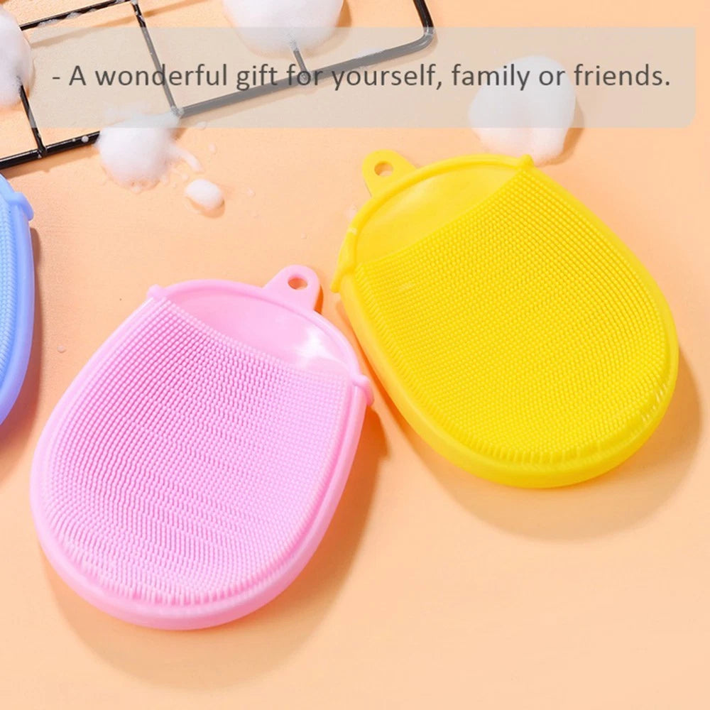 3 Pcs Baby Silicone Shower Brush Child Cleaning Tools Skin Cleaner
