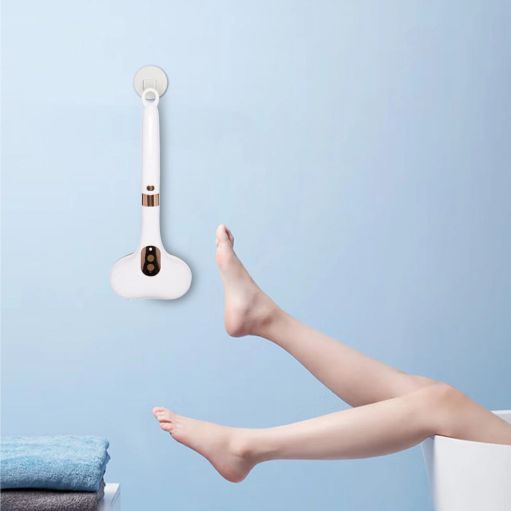 Electric  Long Handle Shower Brush 2 Head Rechargeable Body Brush Back Scrubber