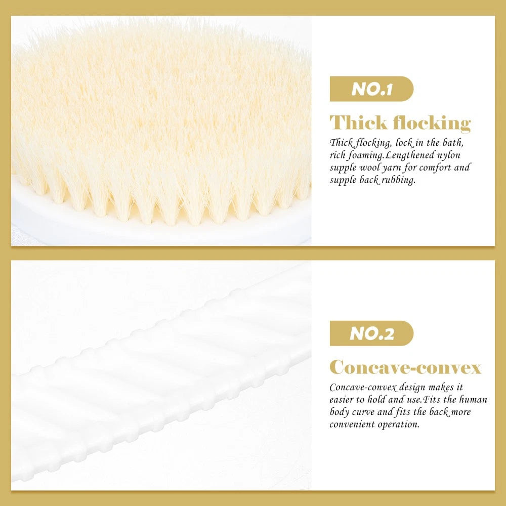 Double-head Shower Brush Long Handle Bathing Back Washing Man Cleaning Massage