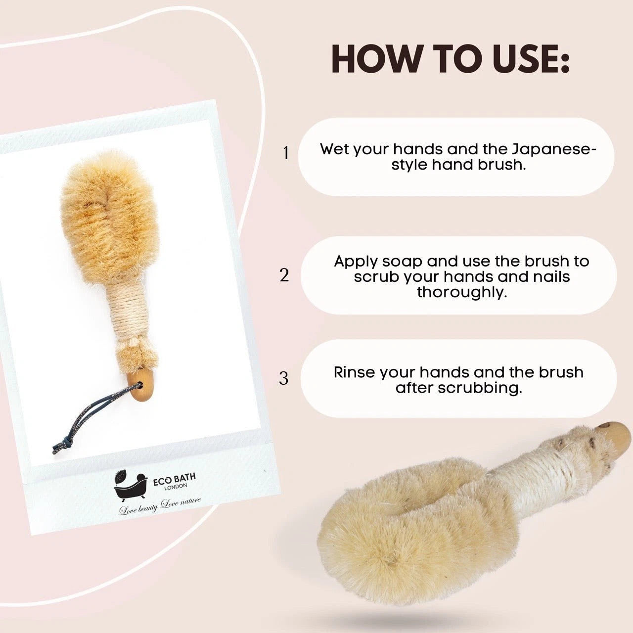 Eco Bath Natural Sisal Round Brush Japanese Style