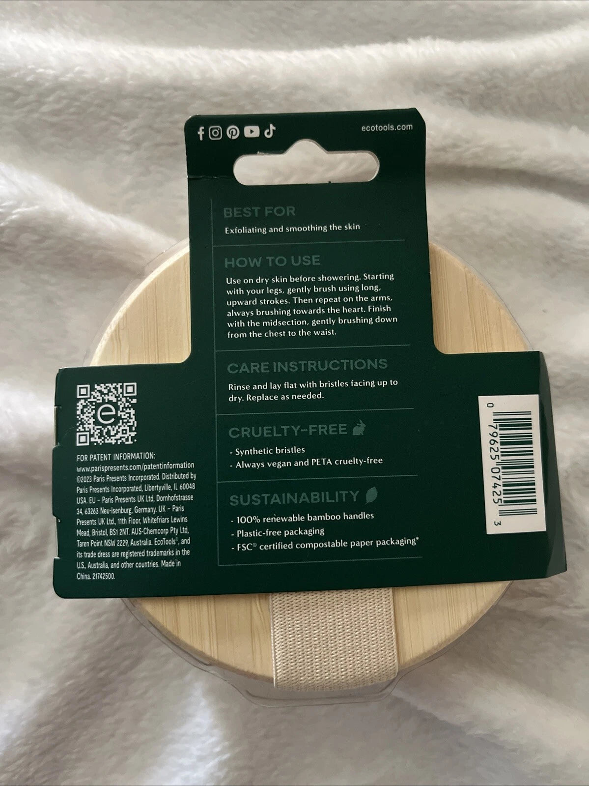 ecoTools Dry Body Brush, 1 Brush Exfoliates + Smooths Skin