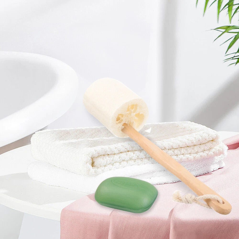 Body Brush Loofah Stick Bath Foaming Scrubber Brush Skin Cleaning Brush