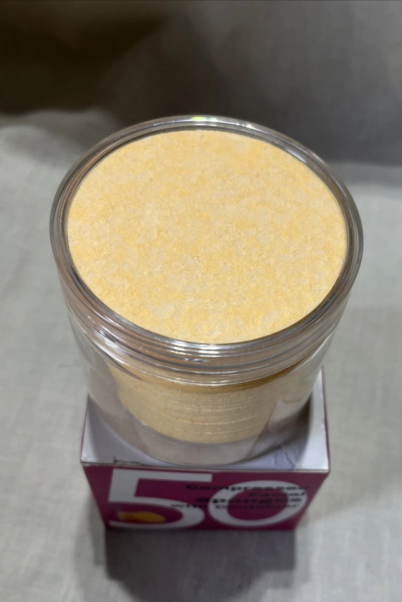 50-Count Compressed, GAINWELL Cellulose, 100% Natural Cosmetic Spa sponges
