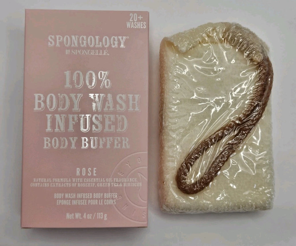 Spongelle Spongology Body Wash Infused Body Buffer Rose 4oz NEW 20+ Washes