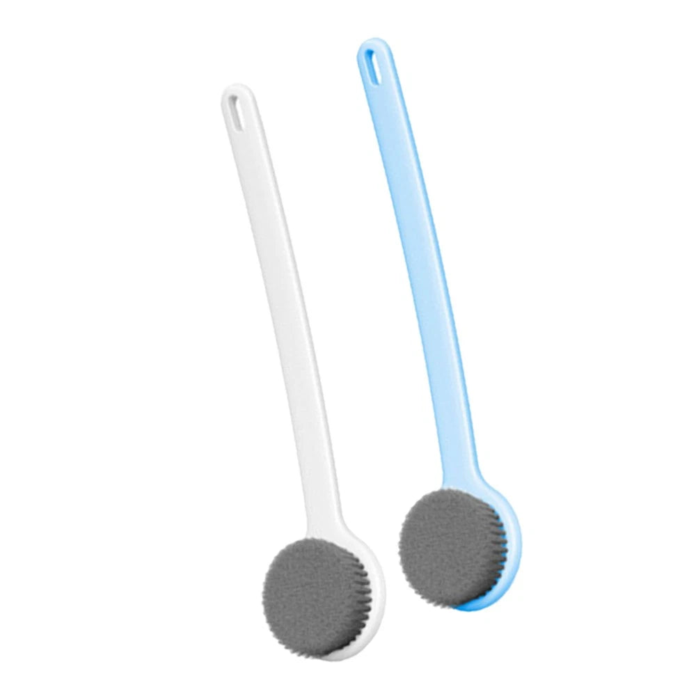 2 Pcs Bath Brush Shower Scrubber for Body Long-handled Back Cleaning Scrubbers