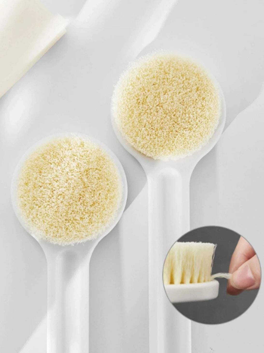 1 piece Silicone Shower Body Scrub Long Handle Massage Bath Brush Back Scrubber